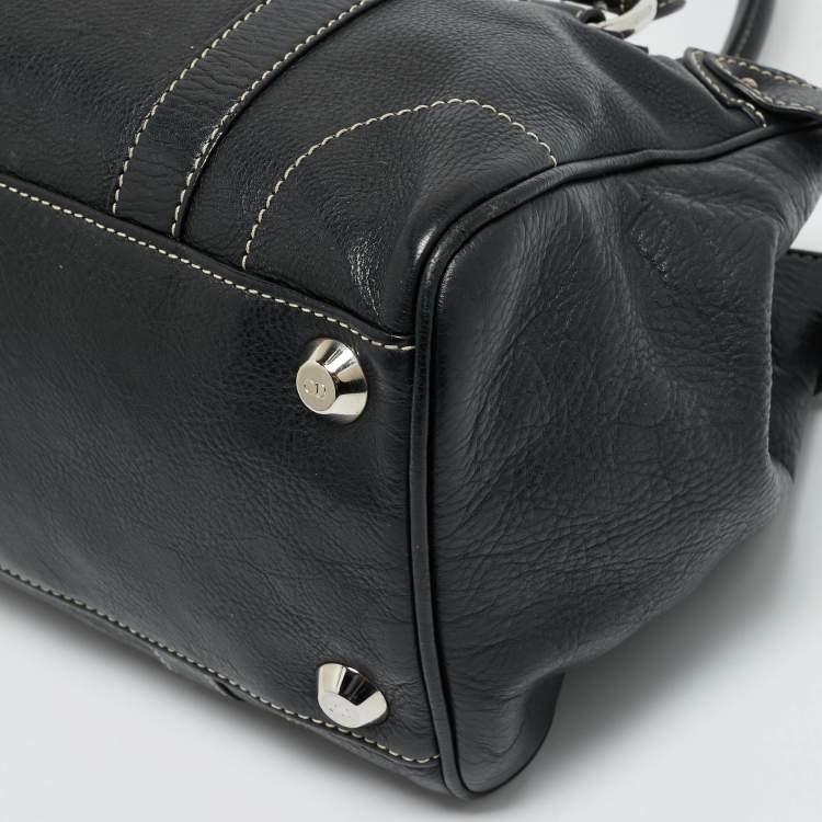 Pre Owned Dior Black Leather CD Satchel
