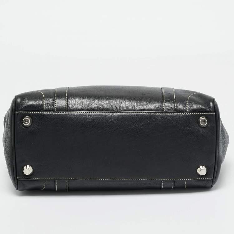 Pre Owned Dior Black Leather CD Satchel