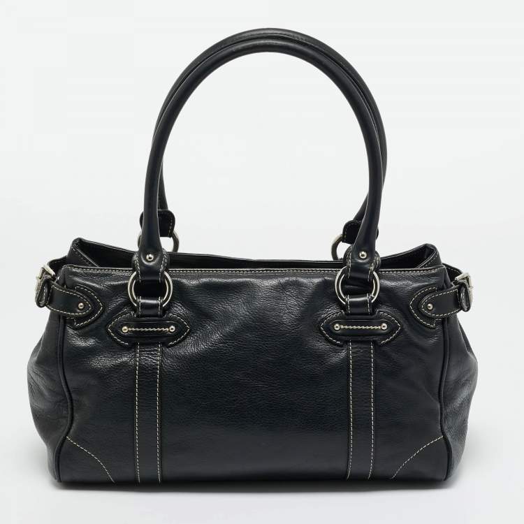 Pre Owned Dior Black Leather CD Satchel