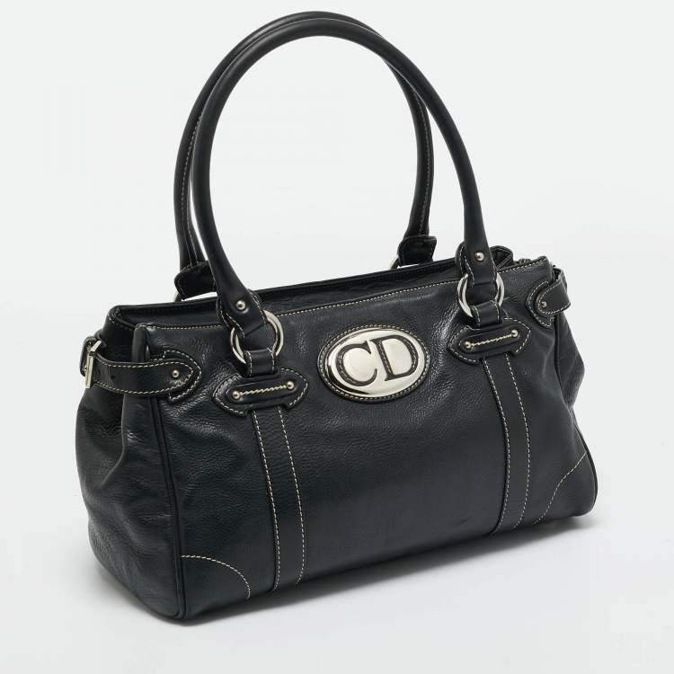 Pre Owned Dior Black Leather CD Satchel