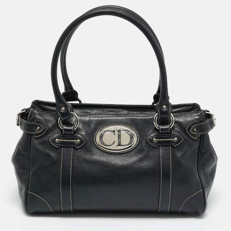 Pre Owned Dior Black Leather CD Satchel