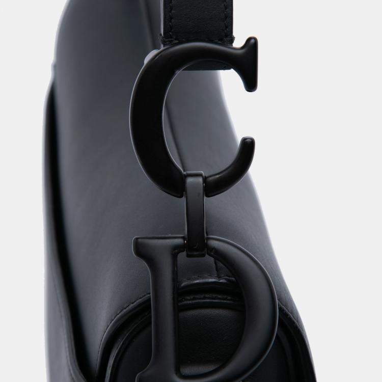 Pre Owned Dior Black Ultra Matte Calfskin Saddle Bag