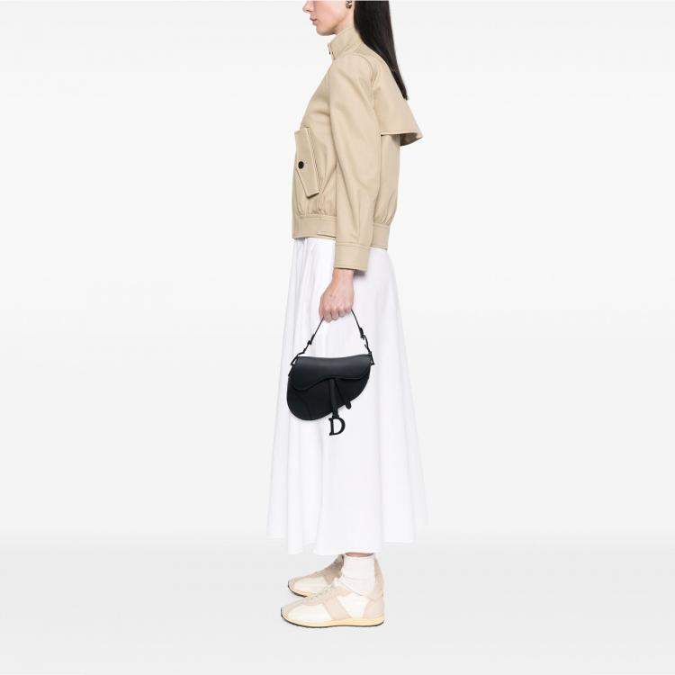 Pre Owned Dior Black Ultra Matte Calfskin Saddle Bag
