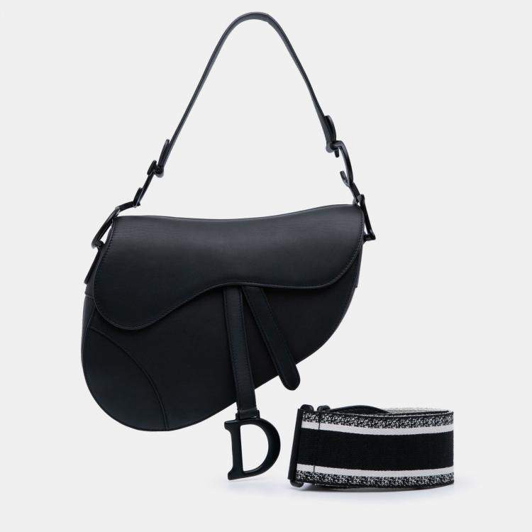 Pre Owned Dior Black Ultra Matte Calfskin Saddle Bag