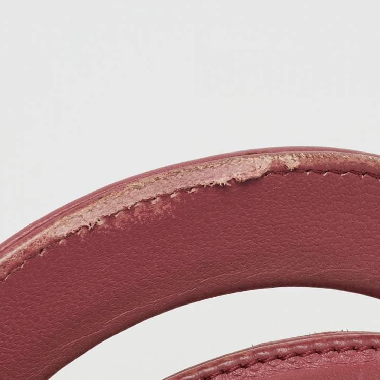 Pre Owned Dior Rose Pink Cannage Leather Medium Lady Dior Tote