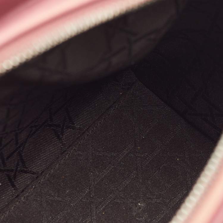 Pre Owned Dior Rose Pink Cannage Leather Medium Lady Dior Tote