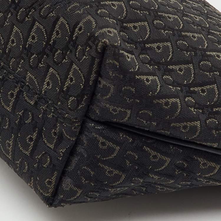 Pre Owned Dior Black Oblique Canvas and Leather Vintage Baguette Bag