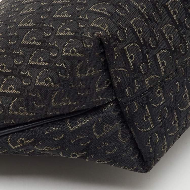 Pre Owned Dior Black Oblique Canvas and Leather Vintage Baguette Bag