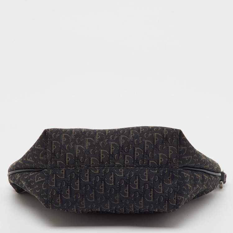 Pre Owned Dior Black Oblique Canvas and Leather Vintage Baguette Bag