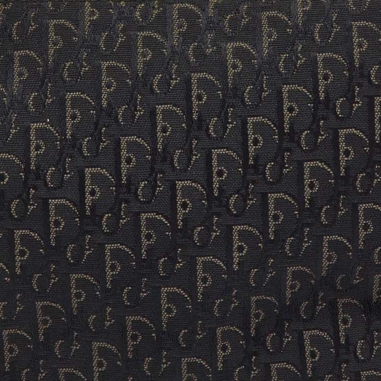 Pre Owned Dior Black Oblique Canvas and Leather Vintage Baguette Bag