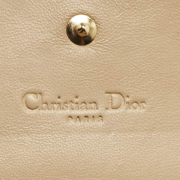 Pre Owned Dior Mustard Cannage Patent Leather Lady Dior Rendezvous Wallet on Chain