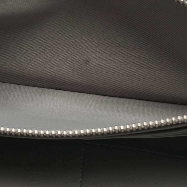 Pre Owned Dior Grey Leather Diorama Wallet on Chain
