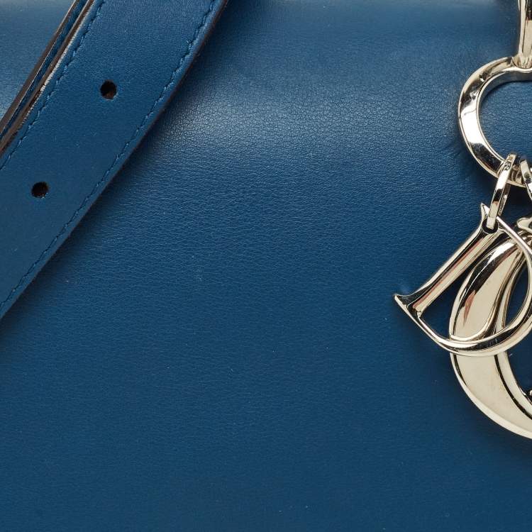Pre Owned Dior Blue Leather Small Be Dior Flap Top Handle Bag