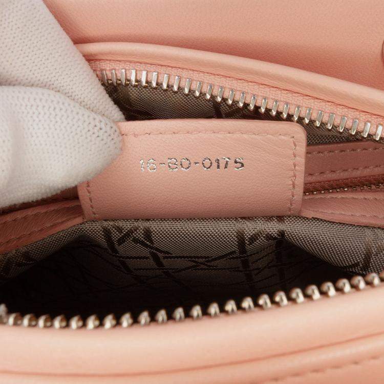 Pre Owned Dior Pink Medium Lambskin Cannage Lady Dior