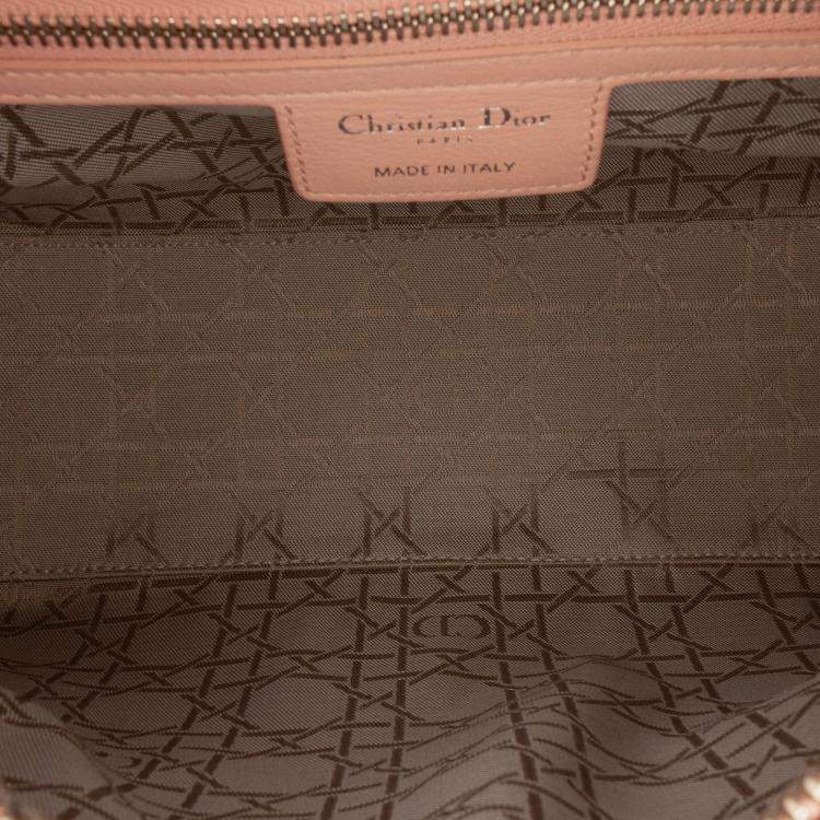 Pre Owned Dior Pink Medium Lambskin Cannage Lady Dior