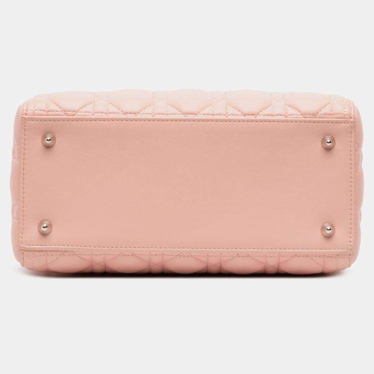 Pre Owned Dior Pink Medium Lambskin Cannage Lady Dior