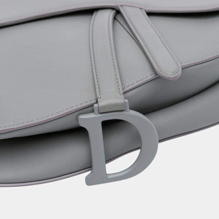 Pre Owned Dior Grey Ultra Matte Calfskin Saddle Bag