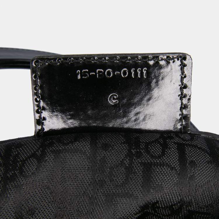 Pre Owned Dior Black Large Patent Cannage Lady Dior