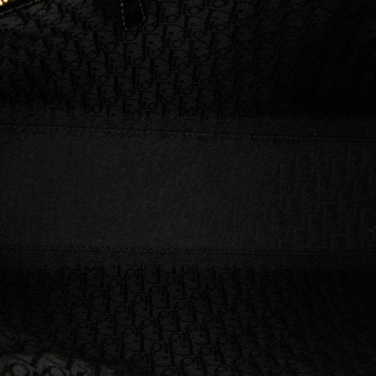 Pre Owned Dior Black Large Patent Cannage Lady Dior