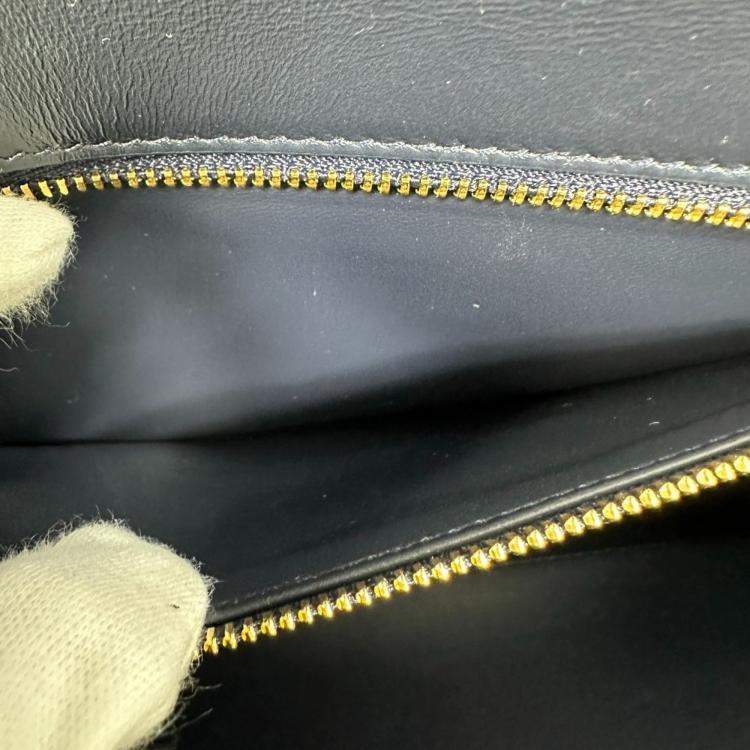 Pre Owned Christian Dior Heart 30 Montaigne Logo Shoulder Bag In Black Leather