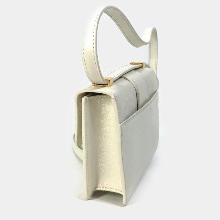Pre Owned Christian Dior Montaigne 30 Pochette Pouch Shoulder Bag In White Leather