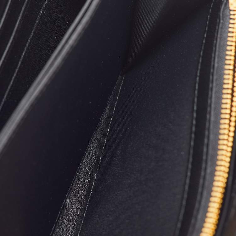 Pre Owned Dior Black Cannage Leather Lady Dior Zip Around Wallet