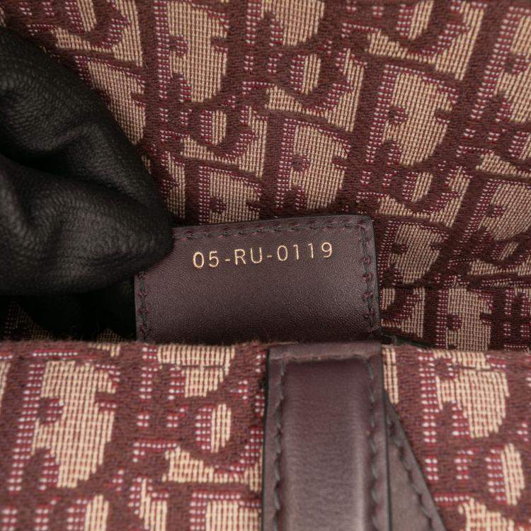 Pre Owned Dior Red Oblique Canvas Saddle Bag