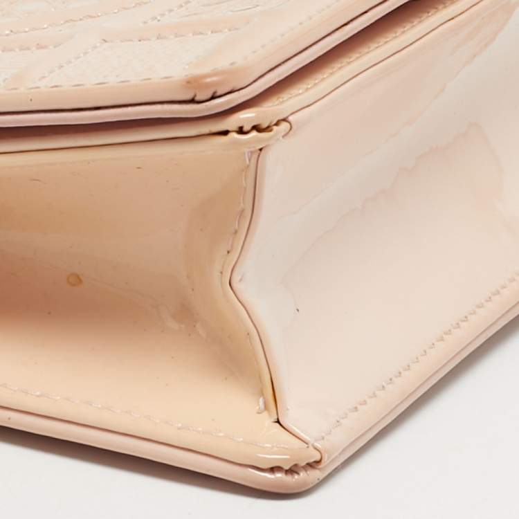 Pre Owned Dior Beige Microcannage Patent Leather Baby Diorama Bag