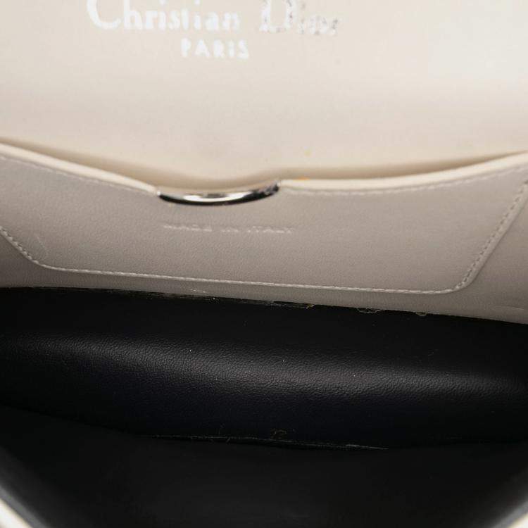 Pre Owned Dior White Small Calfskin Diorama Sequin Flap