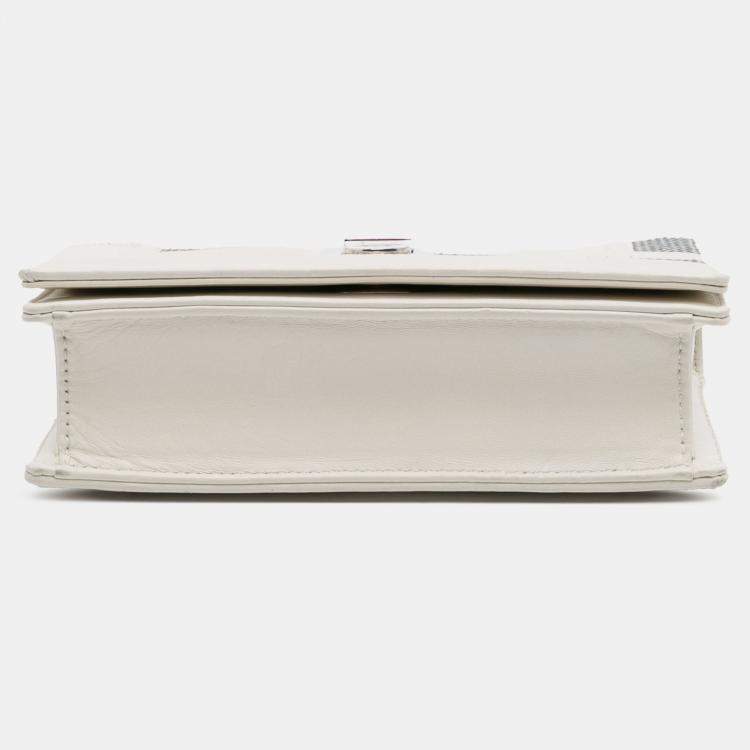 Pre Owned Dior White Small Calfskin Diorama Sequin Flap