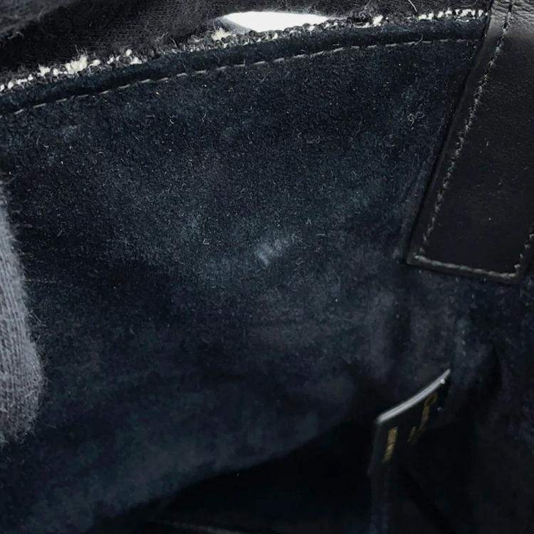 Pre Owned Dior To Jules Bag Black/White Tweed Calf Leather Size Medium