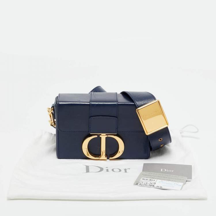 Pre Owned Dior Navy Blue Leather 30 Montaigne Box Bag
