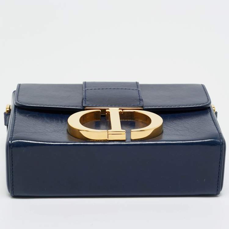 Pre Owned Dior Navy Blue Leather 30 Montaigne Box Bag