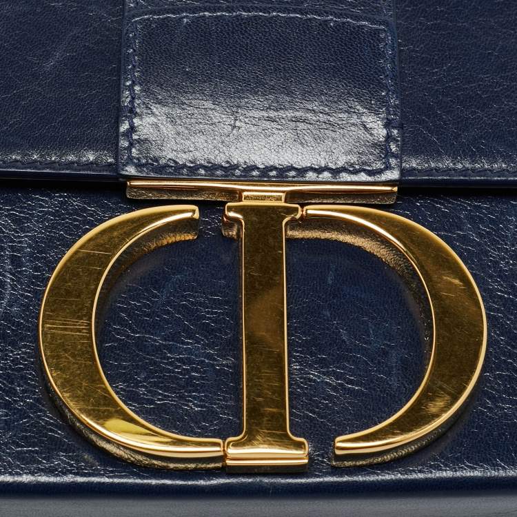 Pre Owned Dior Navy Blue Leather 30 Montaigne Box Bag