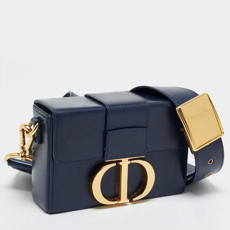 Pre Owned Dior Navy Blue Leather 30 Montaigne Box Bag