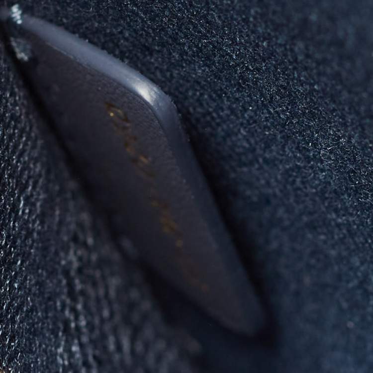 Pre Owned Dior Blue Cannage Embroidered Canvas Medium Lady D-Lite Tote