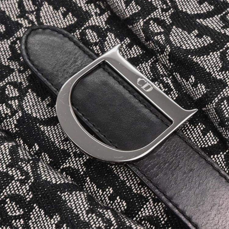 Pre Owned Christian Dior Black Double Saddle Trotter Handbag 05-MA-0092