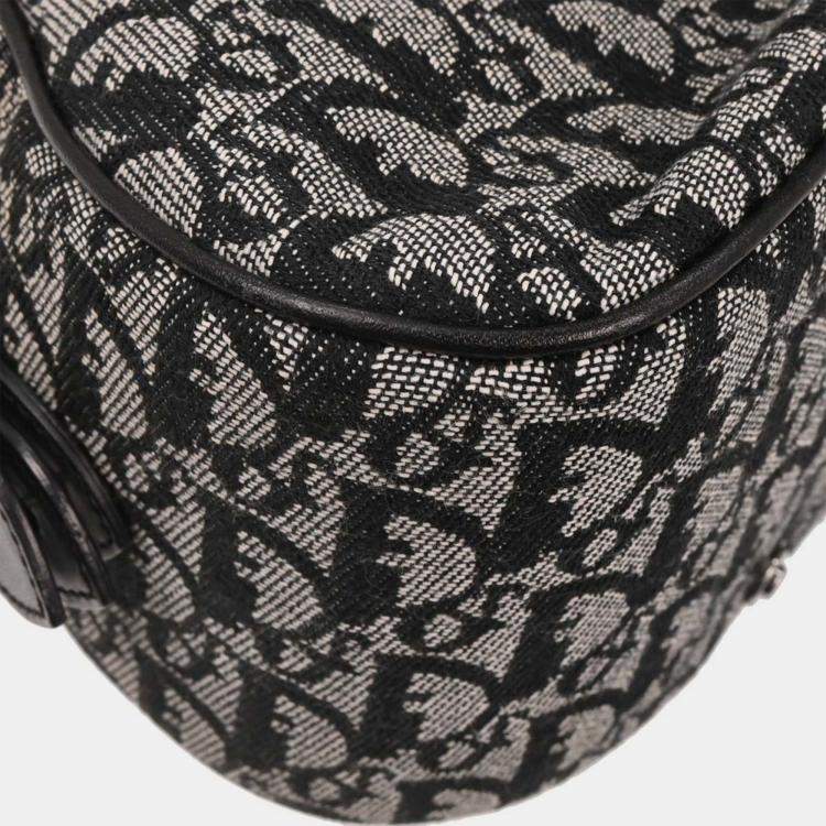 Pre Owned Christian Dior Black Double Saddle Trotter Handbag 05-MA-0092