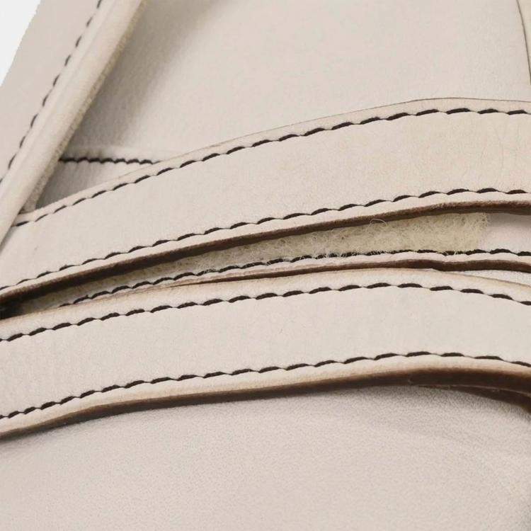 Pre Owned Christian Dior White Leather Saddle Handbag 01RU1003