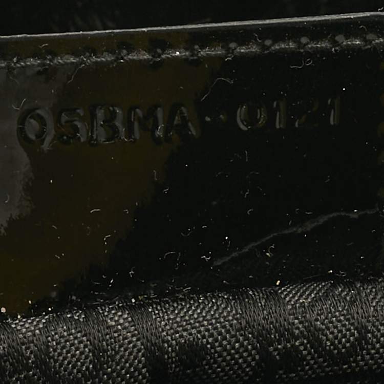 Pre Owned Dior Charcoal Black Cannage Patent Leather Large Lady Dior Tote