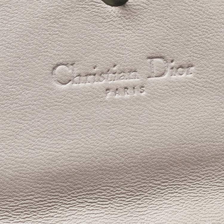 Pre Owned Dior Light Pink Cannage Leather Lady Dior Rendezvous Wallet on Chain