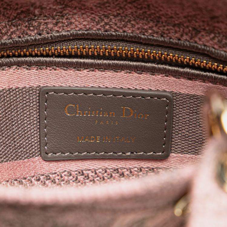 Pre Owned Dior Pink Mini Embroidered Canvas Toile De Jouy Lady D Lite