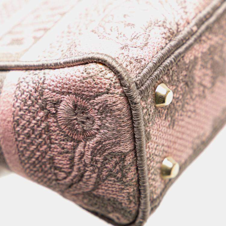 Pre Owned Dior Pink Mini Embroidered Canvas Toile De Jouy Lady D Lite