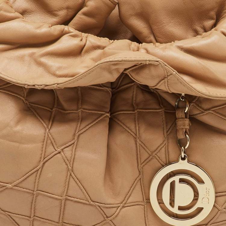 Pre Owned Dior Beige Cannage Leather Le Trente Shoulder Bag