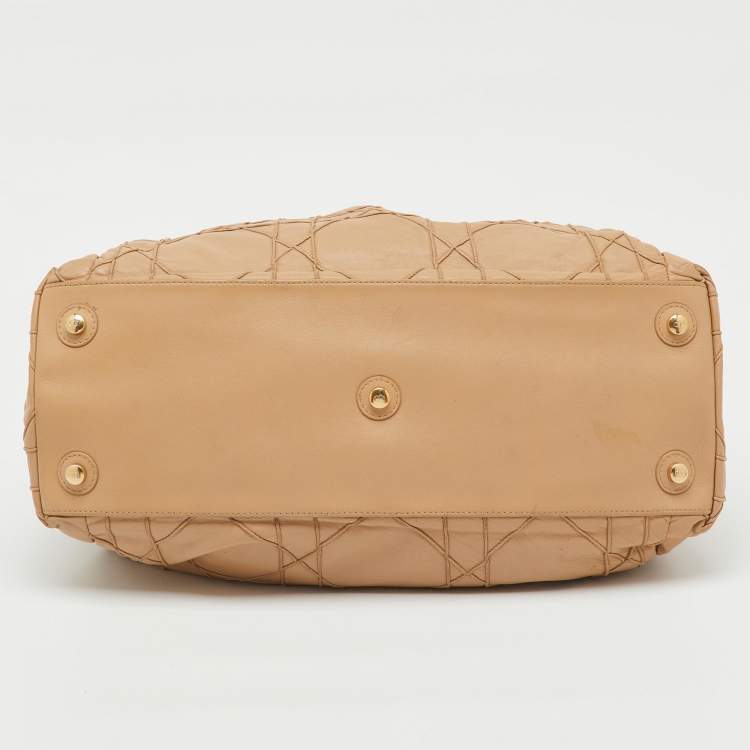 Pre Owned Dior Beige Cannage Leather Le Trente Shoulder Bag