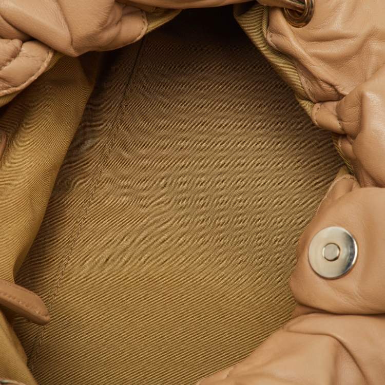 Pre Owned Dior Beige Cannage Leather Le Trente Shoulder Bag