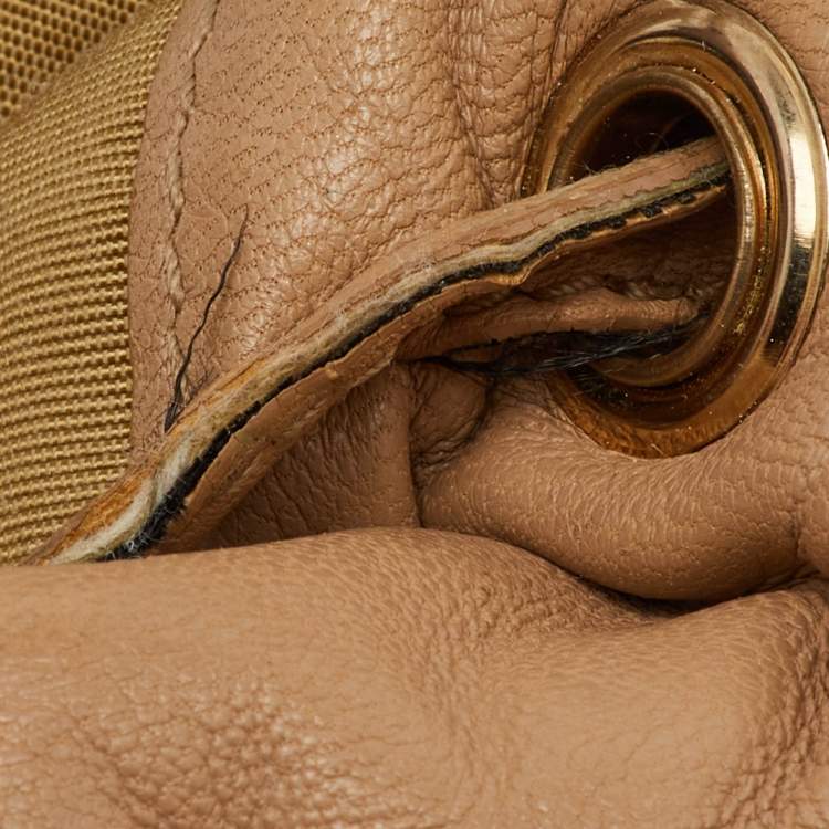 Pre Owned Dior Beige Cannage Leather Le Trente Shoulder Bag