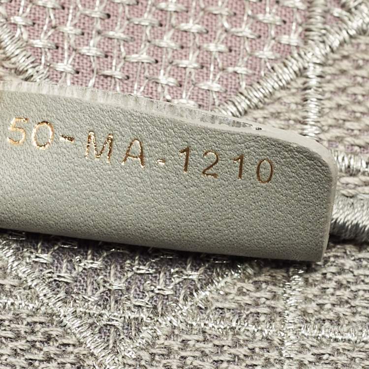 Pre Owned Dior Grey Embroidered Cannage Canvas Medium Book Tote