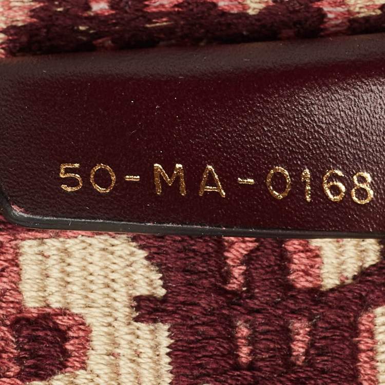 Pre Owned Dior Burgundy Oblique Embroidered Canvas Large Book Tote 