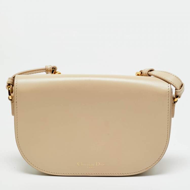 Pre Owned Dior Beige Leather CD Signature Flap Crossbody Bag